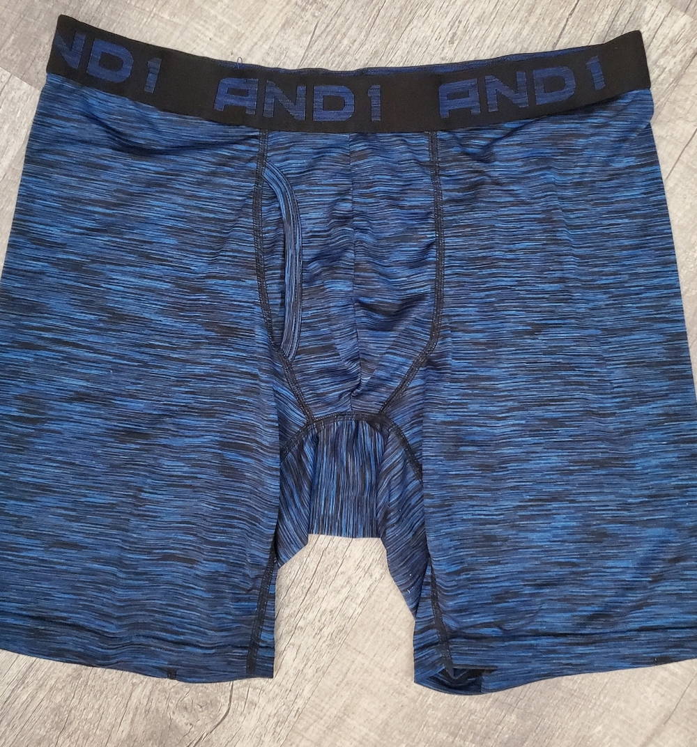 AND1 Men's Blue Performance Boxer Briefs